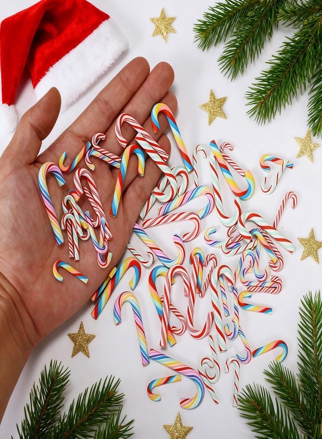 GlyinnHe 60pcs Mini Candy Cane for Crafts Christmas Plastic Fake Candy Cane Decor Ornaments for Christmas Craft Tree Hanging Decoration Supply - Image 4